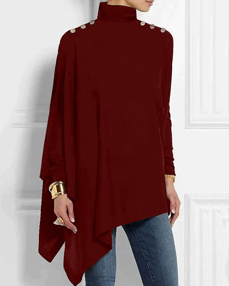 Margot | Asymmetric Button Shoulder Tunic