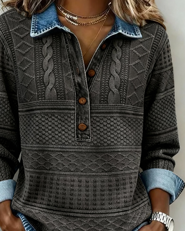 Dolores | Refined Half-Button Sweatshirt