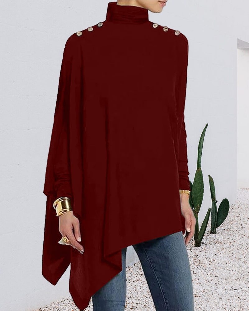 Margot | Asymmetric Button Shoulder Tunic