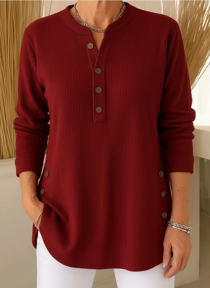 Melanie™ – Plain Knit Jumper with Long Sleeves