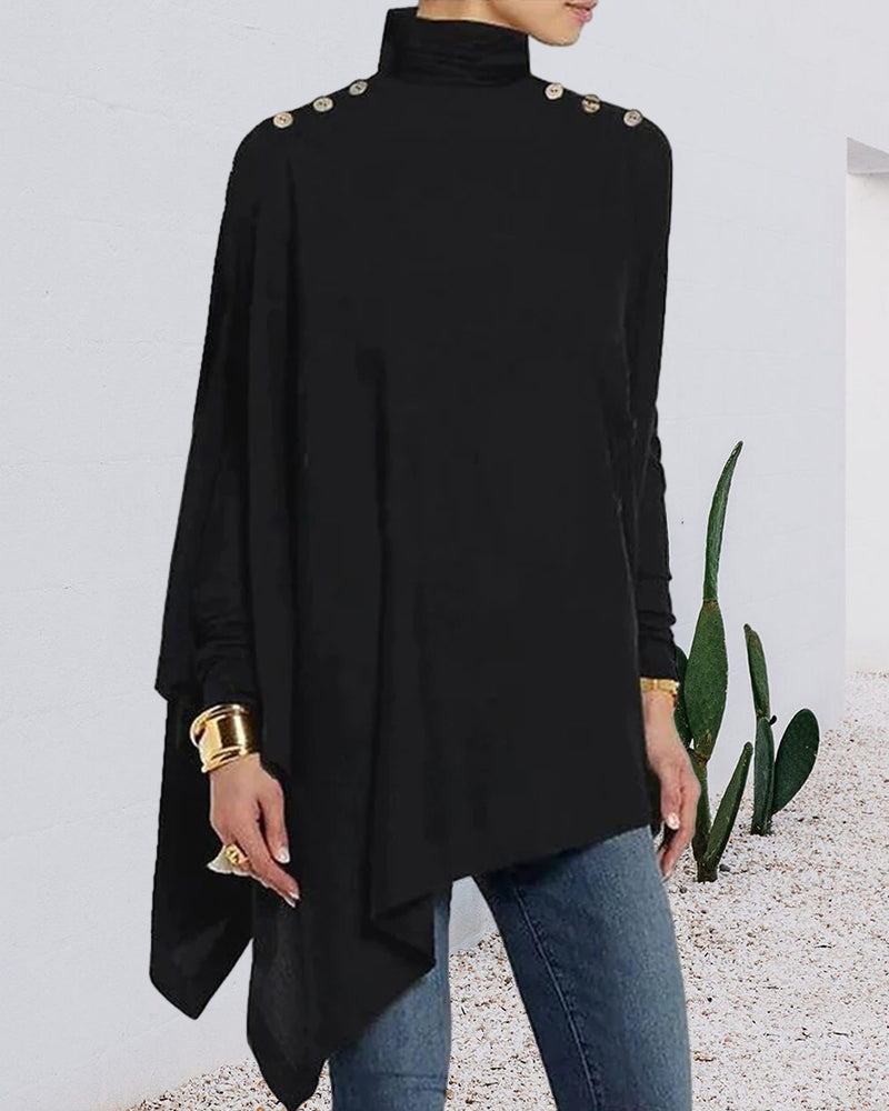 Margot | Asymmetric Button Shoulder Tunic