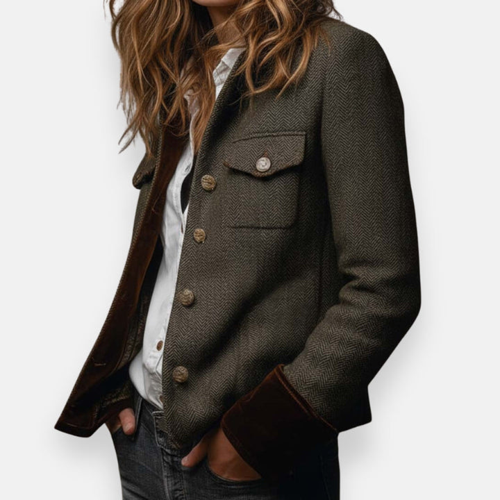 Josephine | Tweed Jacket with Velvet Details