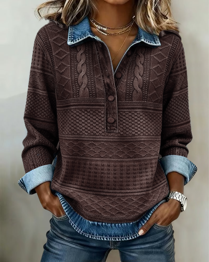 Dolores | Refined Half-Button Sweatshirt