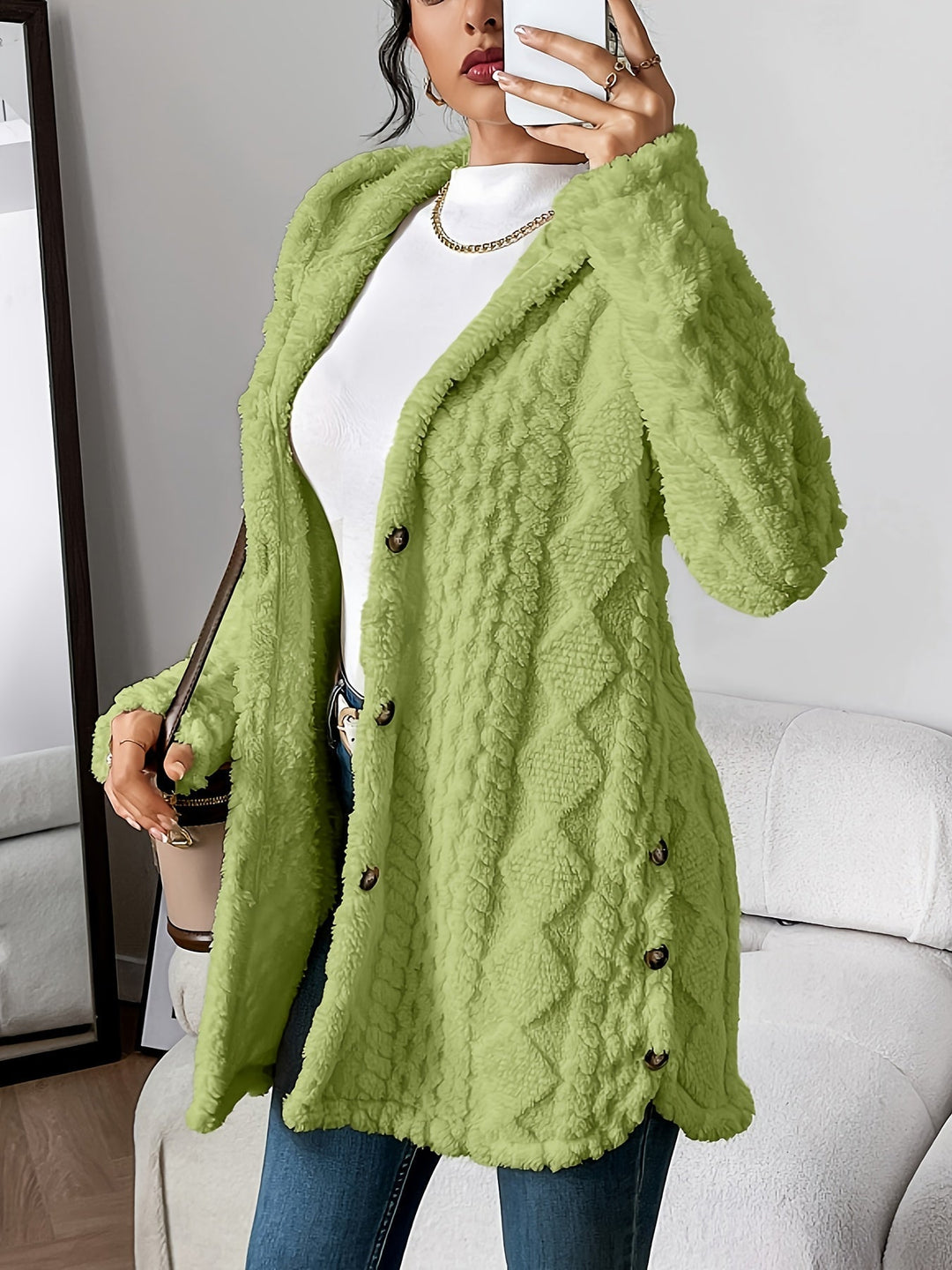 Rowena™ | Plush Hooded Cardigan Coat
