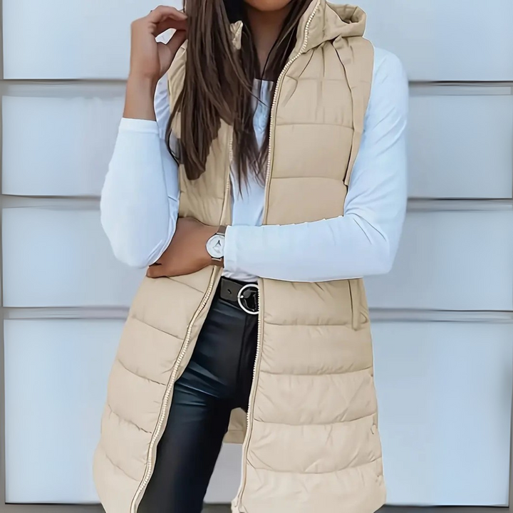 FLORENCE | Long Hooded Puffer Gilet