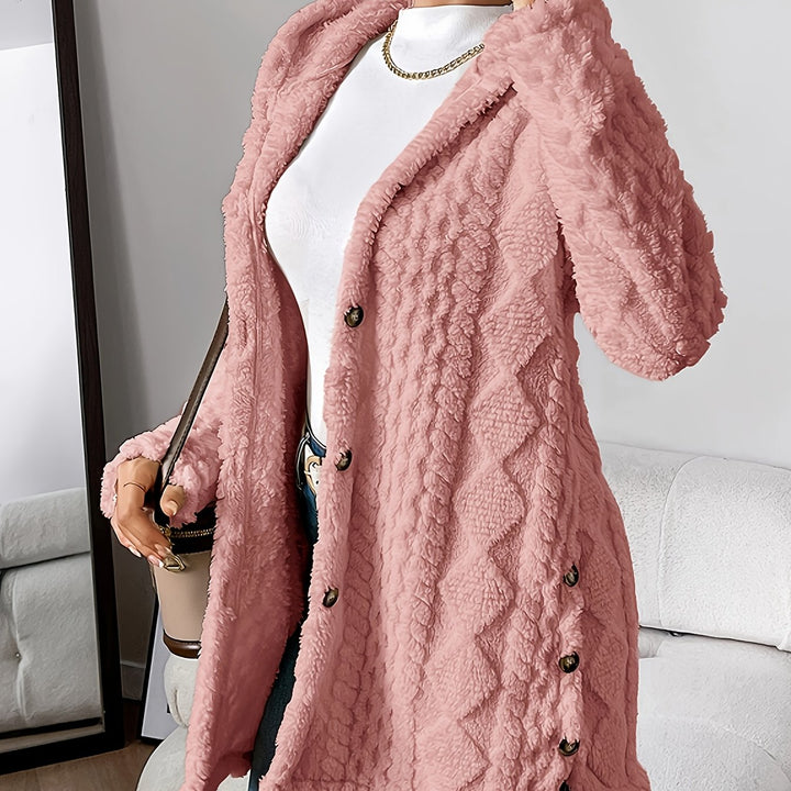 Rowena™ | Plush Hooded Cardigan Coat