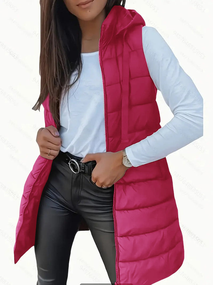 FLORENCE | Long Hooded Puffer Gilet