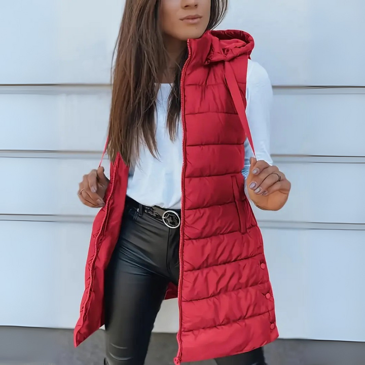 FLORENCE | Long Hooded Puffer Gilet