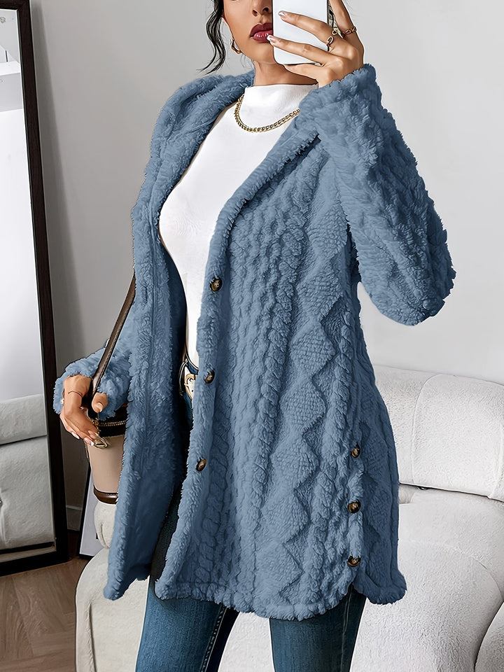 Rowena™ | Plush Hooded Cardigan Coat
