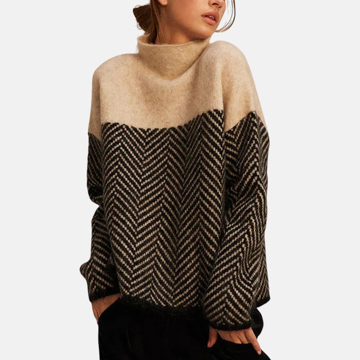 Eva | Herringbone Knit Sweater