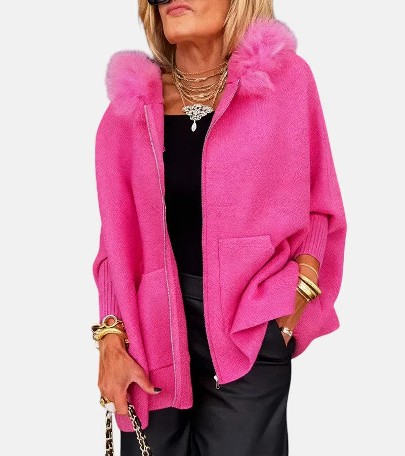 ARABELLE™ | Casual Hooded Coat with Faux Fur Collar