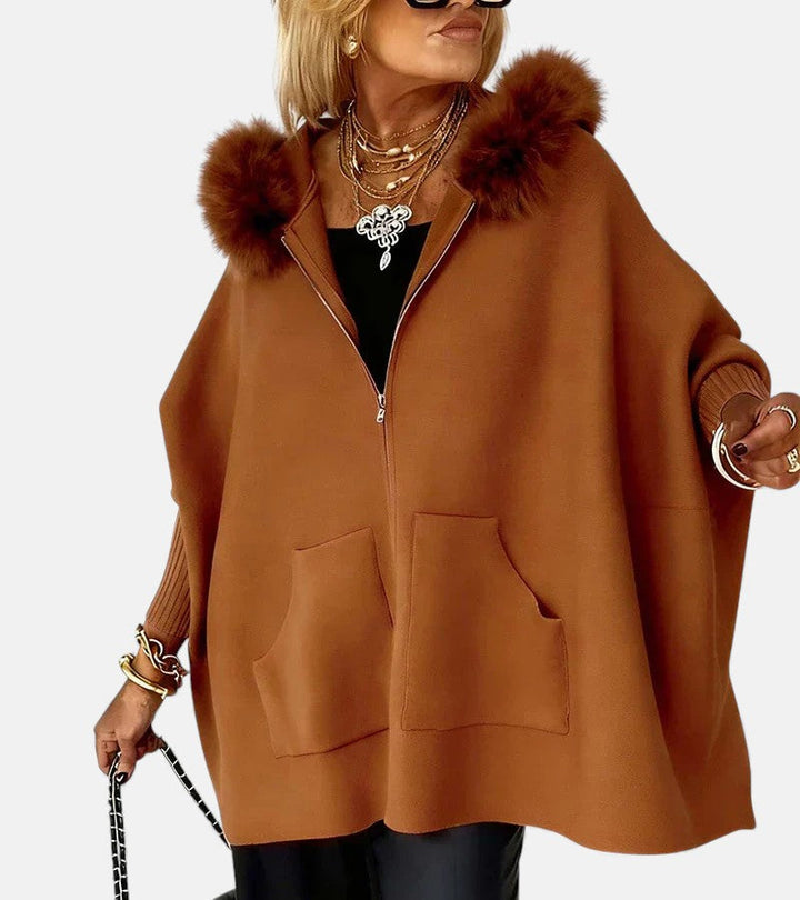 ARABELLE™ | Casual Hooded Coat with Faux Fur Collar