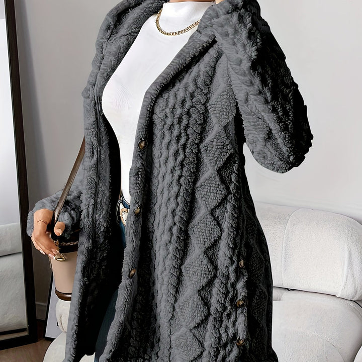 Rowena™ | Plush Hooded Cardigan Coat