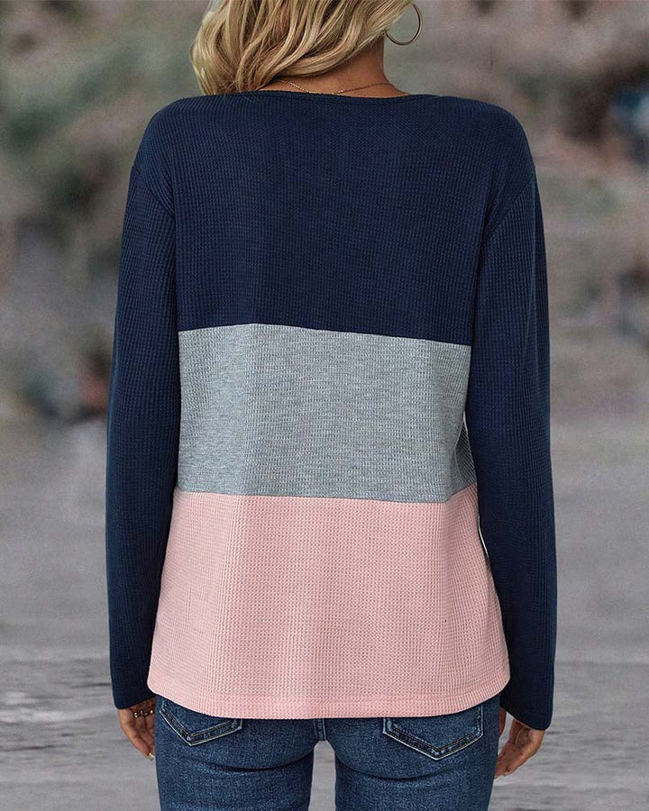 Harper | Colourblock Waffle Knit Top