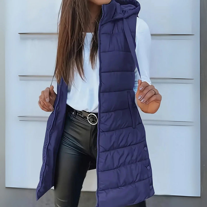 FLORENCE | Long Hooded Puffer Gilet