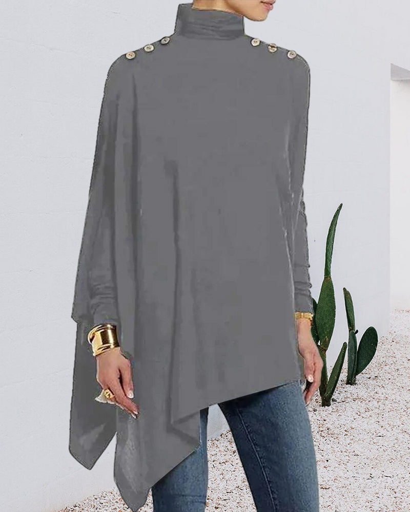 Margot | Asymmetric Button Shoulder Tunic