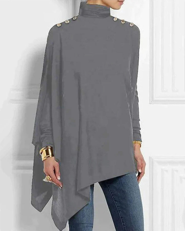 Margot | Asymmetric Button Shoulder Tunic