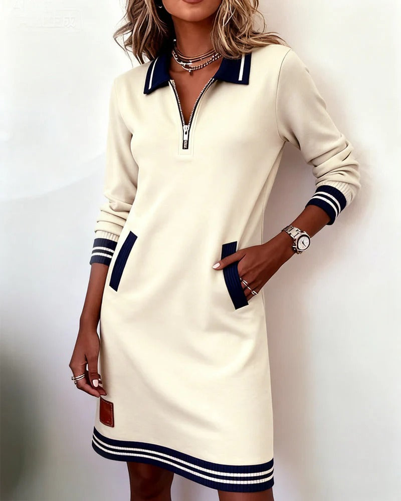 EMILIA™ | Long-Sleeve Cotton Dress