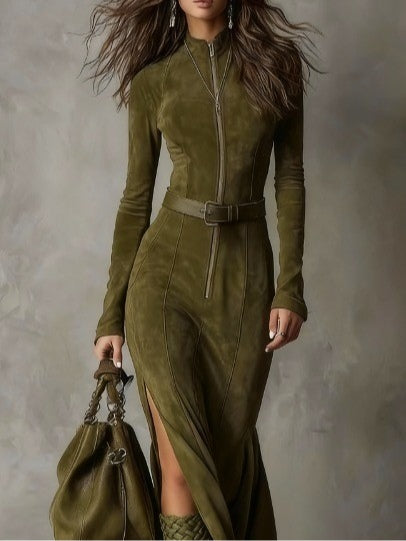 Rowan | Suede Maxi Dress