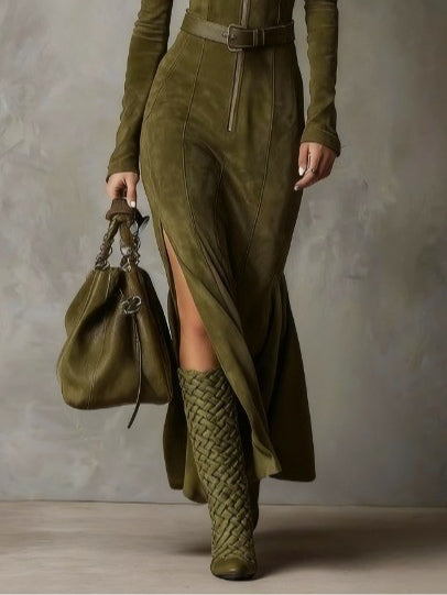 Rowan | Suede Maxi Dress