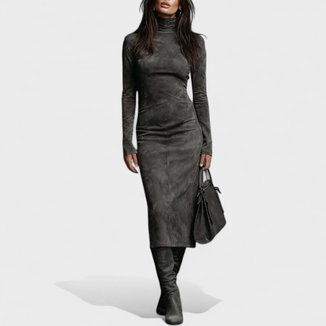 ADELINE | Elegant Suede-style Dress