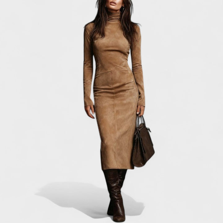 ADELINE | Elegant Suede-style Dress